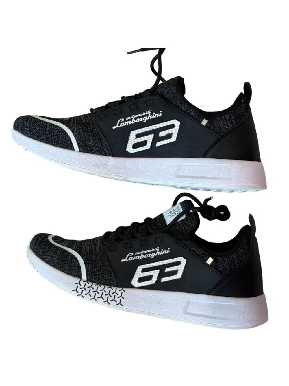 Lamborghini Sneakers Mens Size 45 / 12 Knit Logo Low Top Black Never Worn